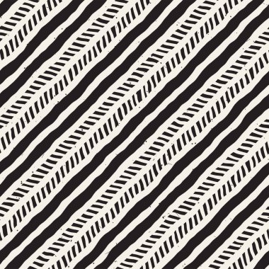 Elle çizilmiş stil seamless modeli. Soyut geometrik döşeme arka plan siyah ve beyaz. Vektör doodle hat kafes