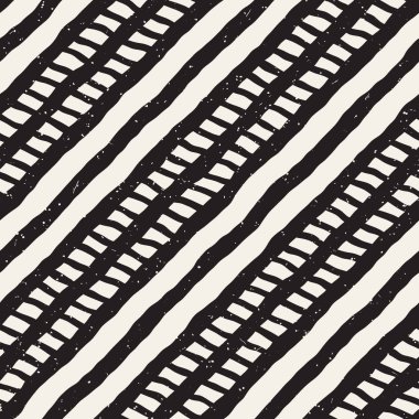 Elle çizilmiş stil seamless modeli. Soyut geometrik döşeme arka plan siyah ve beyaz. Vektör doodle hat kafes