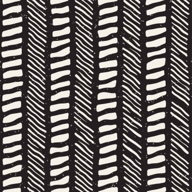 Elle çizilmiş stil seamless modeli. Soyut geometrik döşeme arka plan siyah ve beyaz. Vektör doodle hat kafes