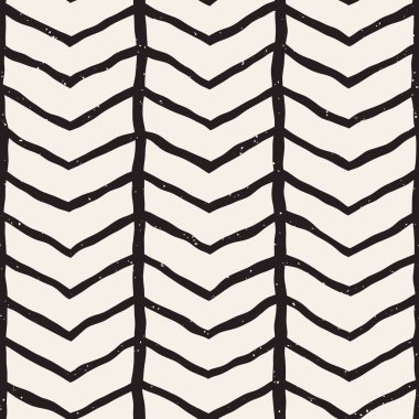 Elle çizilmiş stil seamless modeli. Soyut geometrik döşeme arka plan siyah ve beyaz. Vektör doodle hat kafes