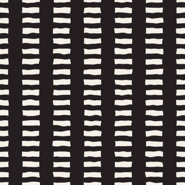 Elle çizilmiş çizgiler seamless modeli. Soyut geometrik döşeme arka plan. FreeHand siyah beyaz doku.