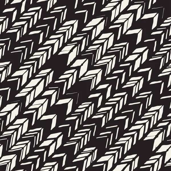 Vektor nahtlose Freihandmuster. Doodle monochromen Druck handgezeichnete Chevron Textur. trendiges Grafikdesign. — Stockvektor