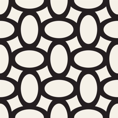 Vektör eğri şekiller kılavuzu olan geometrik seamless modeli. Soyut tek renkli kafes doku yuvarlanır. Modern Tekstil arka plan tasarımı