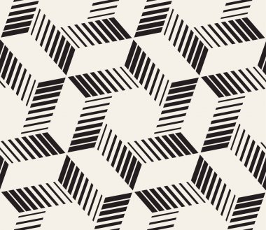 Vektör kusursuz desen. Modern stil soyut doku. Çizgili elementten geometrik fayanslar tekrarlanıyor