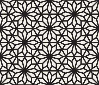Vektör kusursuz desen. Modern stil soyut doku. Çizgili elementten geometrik fayanslar tekrarlanıyor