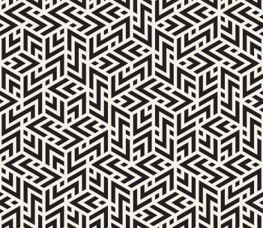 Vektör kusursuz desen. Modern stil soyut doku. Çizgili elementten geometrik fayanslar tekrarlanıyor