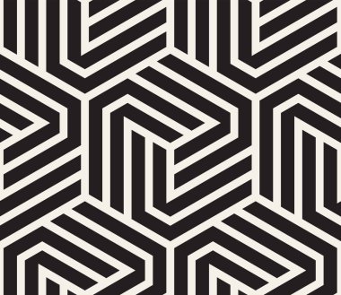Vektör kusursuz desen. Modern stil soyut doku. Çizgili elementten geometrik fayanslar tekrarlanıyor