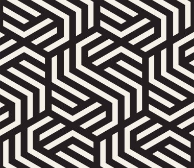 Vektör kusursuz desen. Modern stil soyut doku. Çizgili elementten geometrik fayanslar tekrarlanıyor
