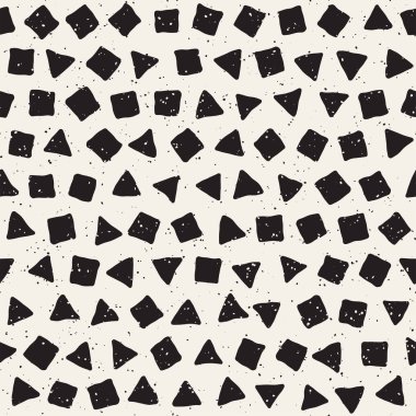Elle çizilmiş siyah beyaz mürekkep soyut, pürüzsüz desen. Vektör stili grunge dokusu. Tek renkli geometrik dağınık şekiller boya fırça çizgileri