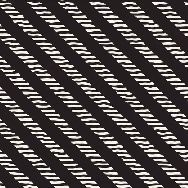 Handgezeichnete Linien Nahtloses Muster Abstrakte Geometrische Fliesen Hintergrund Freihändige Schwarz — Stockvektor