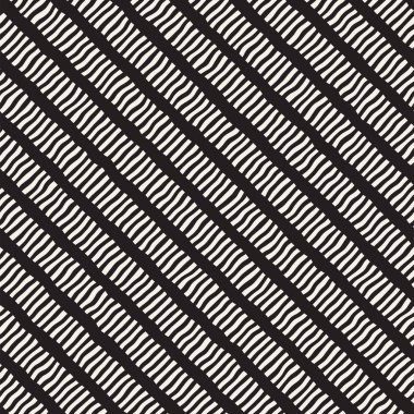 Elle çizilmiş çizgiler seamless modeli. Soyut geometrik döşeme arka plan. FreeHand siyah beyaz retro doku.