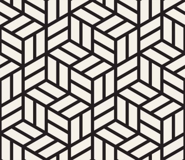 Vektör kusursuz desen. Modern stil soyut doku. Çizgili elementten geometrik fayanslar tekrarlanıyor