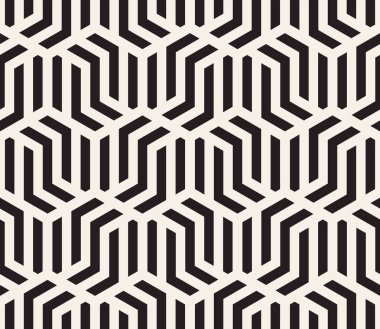 Vektör kusursuz desen. Modern stil soyut doku. Çizgili elementten geometrik fayanslar tekrarlanıyor