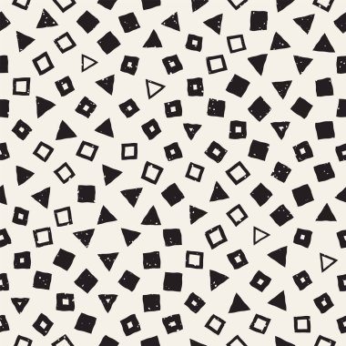Elle çizilmiş siyah beyaz mürekkep soyut, pürüzsüz desen. Vektör stili grunge dokusu. Tek renkli geometrik dağınık şekiller boya fırça çizgileri