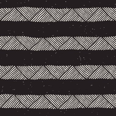 Kesintisiz geometrik doodle desen siyah ve beyaz. Adstract el çizilmiş çizgiler retro doku.