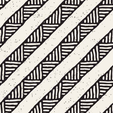 Kesintisiz geometrik doodle desen siyah ve beyaz. Adstract el çizilmiş çizgiler retro doku.