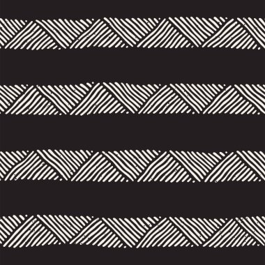 Kesintisiz geometrik doodle desen siyah ve beyaz. Adstract el çizilmiş çizgiler retro doku.