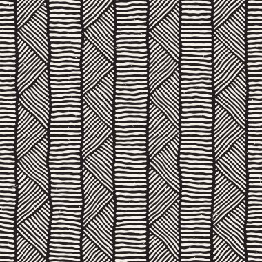 Kesintisiz geometrik doodle desen siyah ve beyaz. Adstract el çizilmiş çizgiler retro doku.