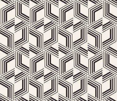 Vektör kusursuz desen. Modern stil soyut doku. Çizgili elementten geometrik fayanslar tekrarlanıyor