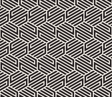 Vektör kusursuz desen. Modern stil soyut doku. Çizgili elementten geometrik fayanslar tekrarlanıyor