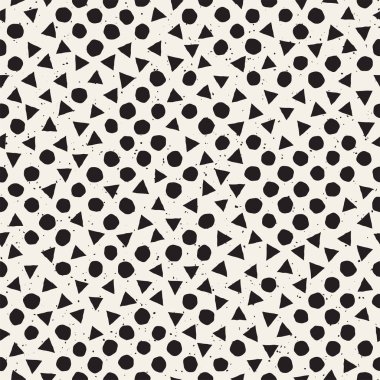 Elle çizilmiş siyah beyaz mürekkep soyut, pürüzsüz desen. Vektör stili grunge dokusu. Tek renkli geometrik dağınık şekiller boya fırça çizgileri