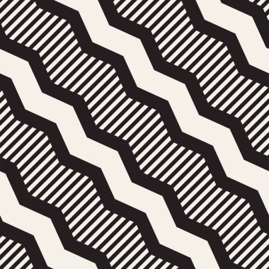 Vektör sorunsuz zikzak çizgi deseni. Şık geometrik arka plan. Tek renkli kafes arka plan yinelenen