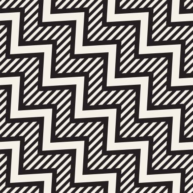 Vektör sorunsuz zikzak çizgi deseni. Şık geometrik arka plan. Tek renkli kafes arka plan yinelenen
