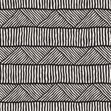 Kesintisiz geometrik doodle desen siyah ve beyaz. Adstract el çizilmiş çizgiler retro doku.