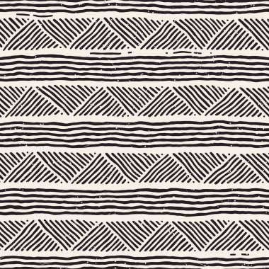 Kesintisiz geometrik doodle desen siyah ve beyaz. Adstract el çizilmiş çizgiler retro doku.