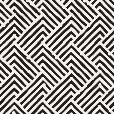 Sorunsuz soyut çizilmiş desen ver. Vektör Serbest çizgiler arka plan doku. Mürekkep fırça darbeleri basit geometrik tasarım.