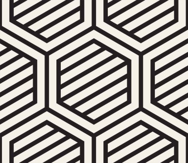 Vektör kusursuz desen. Modern stil soyut doku. Çizgili elementten geometrik fayanslar tekrarlanıyor