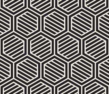 Vektör kusursuz desen. Modern stil soyut doku. Çizgili elementten geometrik fayanslar tekrarlanıyor