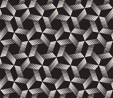 Vektör kusursuz desen. Modern stil soyut doku. Çizgili elementten geometrik fayanslar tekrarlanıyor