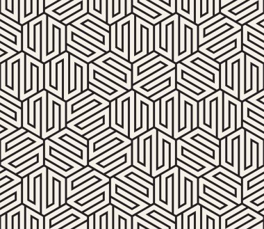 Vektör kusursuz desen. Modern stil soyut doku. Çizgili elementten geometrik fayanslar tekrarlanıyor