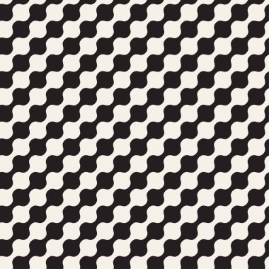 Trendy tek renkli dalgalı çizgiler tasarlayın. Vektör geometrik seamless modeli