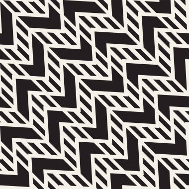 Vektör sorunsuz zikzak çizgi deseni. Şık geometrik arka plan. Tek renkli kafes arka plan yinelenen