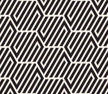 Vektör kusursuz desen. Modern stil soyut doku. Çizgili elementten geometrik fayanslar tekrarlanıyor