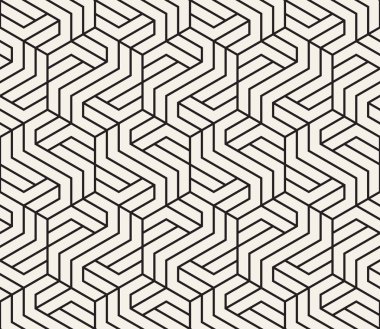 Vektör kusursuz desen. Modern stil soyut doku. Çizgili elementten geometrik fayanslar tekrarlanıyor
