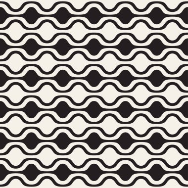 Trendy tek renkli dalgalı çizgiler tasarlayın. Vektör geometrik seamless modeli