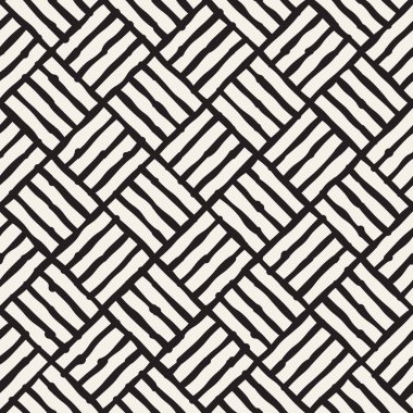 Sorunsuz soyut çizilmiş desen ver. Vektör Serbest çizgiler arka plan doku. Mürekkep fırça darbeleri basit geometrik tasarım.