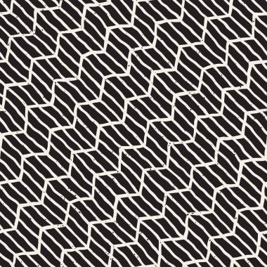 El çizimi, pürüzsüz bir şekil. Siyah beyaz soyut geometrik döşeme arkaplanı. vektör biçiminde karalama çizgisi kafesi