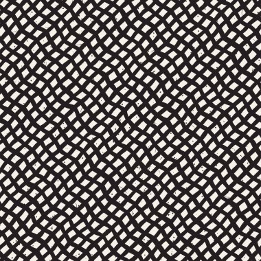 El çizimi, pürüzsüz bir şekil. Siyah beyaz soyut geometrik döşeme arkaplanı. vektör biçiminde karalama çizgisi kafesi