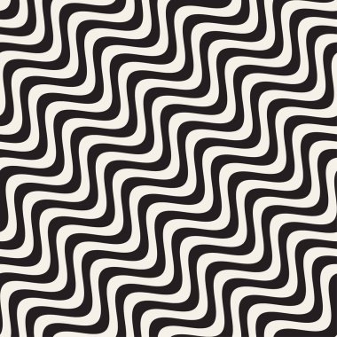 Trendy tek renkli dalgalı çizgiler tasarlayın. Vektör geometrik seamless modeli