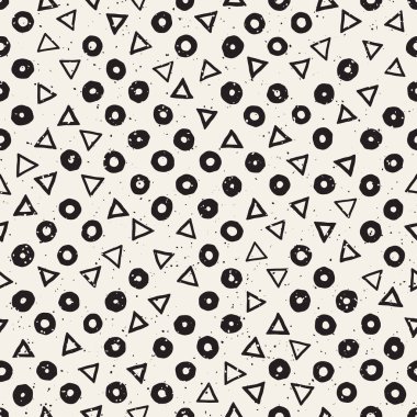 Elle çizilmiş siyah beyaz mürekkep soyut, pürüzsüz desen. Vektör stili grunge dokusu. Tek renkli geometrik dağınık şekiller boya fırça çizgileri