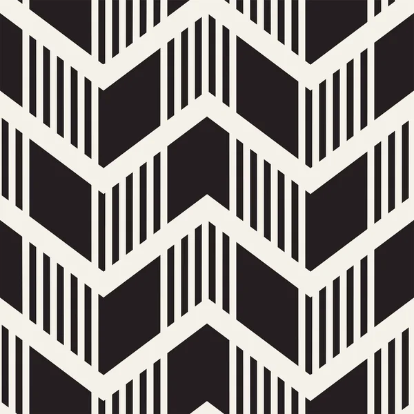 Vektornahtloses Zickzack Linienmuster Abstrakte Stilvolle Geometrische Hintergrund Sich Wiederholender Monochromer — Stockvektor