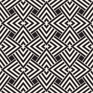 Geometrik süsleme ile çizgili edikula. Vektör Dikişsiz tek renkli desen