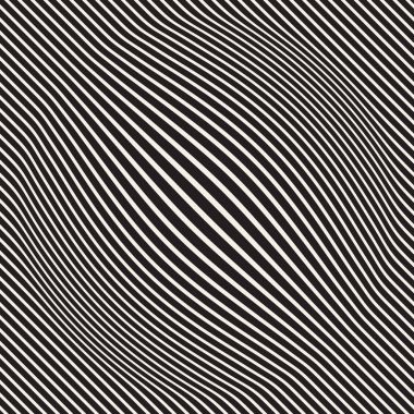 Yarı ton davul gibi şişmiş etkisi optik yanılsama. Geometrik arka plan tasarlamak. Vektör Dikişsiz siyah-beyaz desen.