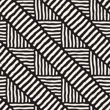 Kesintisiz geometrik doodle satırları desen siyah ve beyaz. Adstract el çekilmiş retro doku.