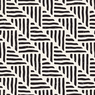 Kesintisiz geometrik doodle satırları desen siyah ve beyaz. Adstract el çekilmiş retro doku.