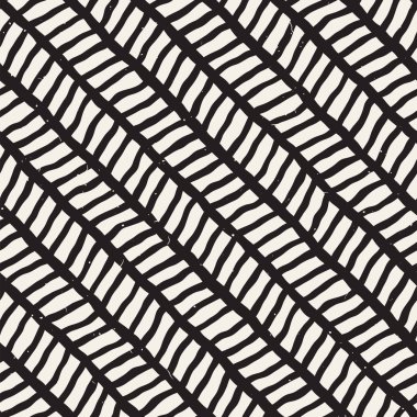 Elle çizilmiş stil seamless modeli. Soyut geometrik döşeme arka plan siyah ve beyaz. Vektör doodle hat kafes